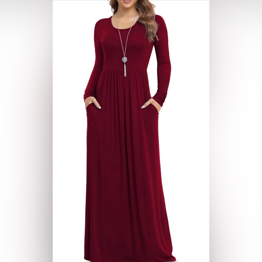 VIISHOW  Long Sleeve Loose Maxi Dress Casual Long Dress with Pockets 3X
